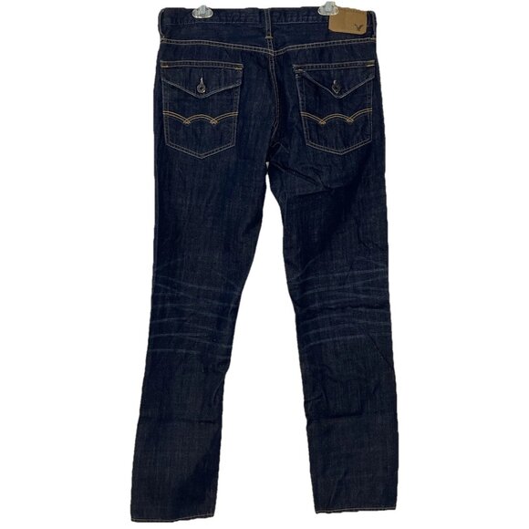 AE American Eagle Slim Jeans Sz 36x34 Buttoned Back Pockets - Picture 1 of 15